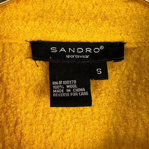 Sandro Yellow Wool Jacket, Small - Picture 3 of 4